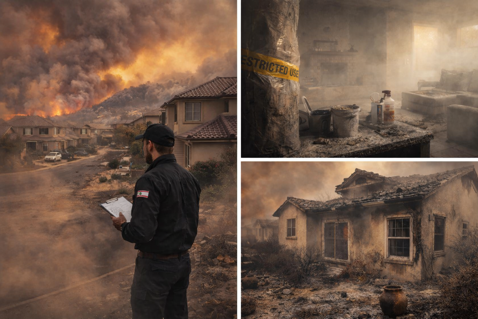 California wildfire smoke damage inspection